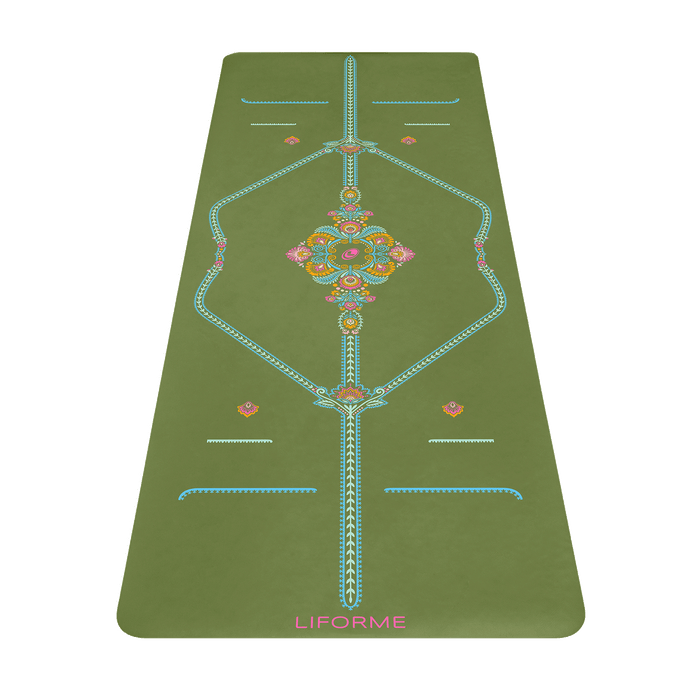 Liforme Mindful Garden Yoga Mat & Travel Mat Bundle