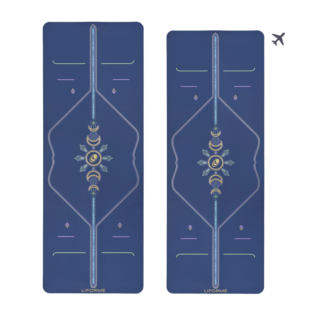 Liforme Cosmic Moon Yoga Mat Travel Mat Bundle