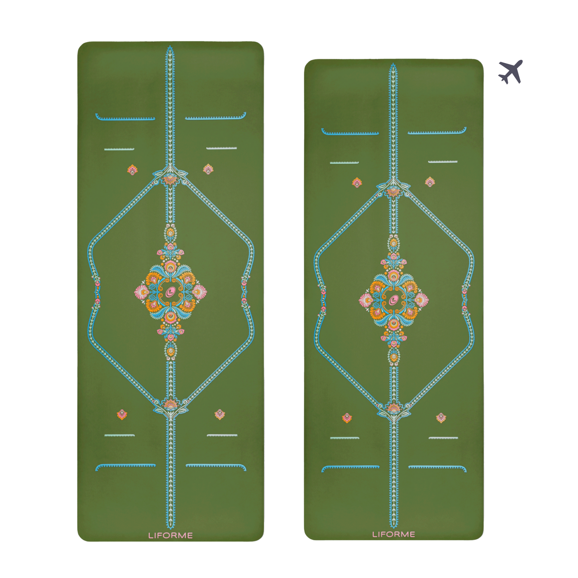 Liforme Mindful Garden Yoga Mat & Travel Mat Bundle | Liforme