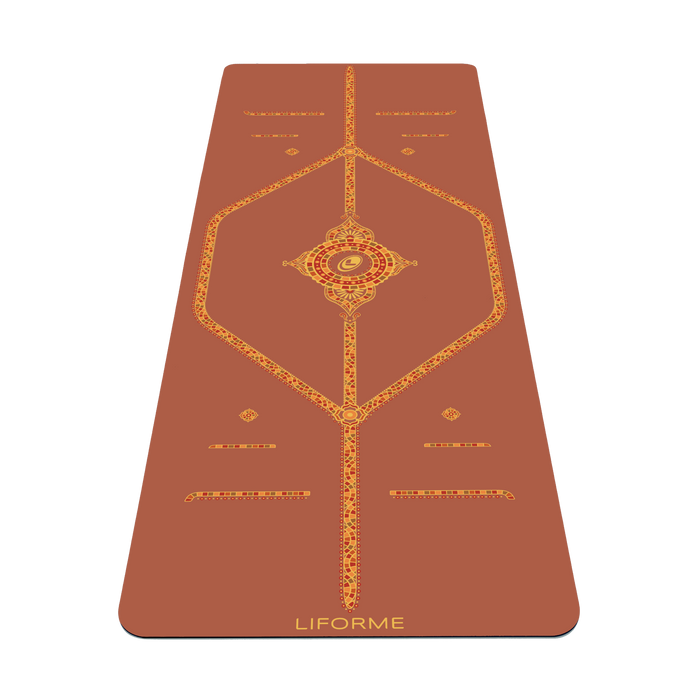 Liforme Tantalising Terracotta Yoga Mat with AlignForMe® posture alignment and non-slip eco-friendly surface