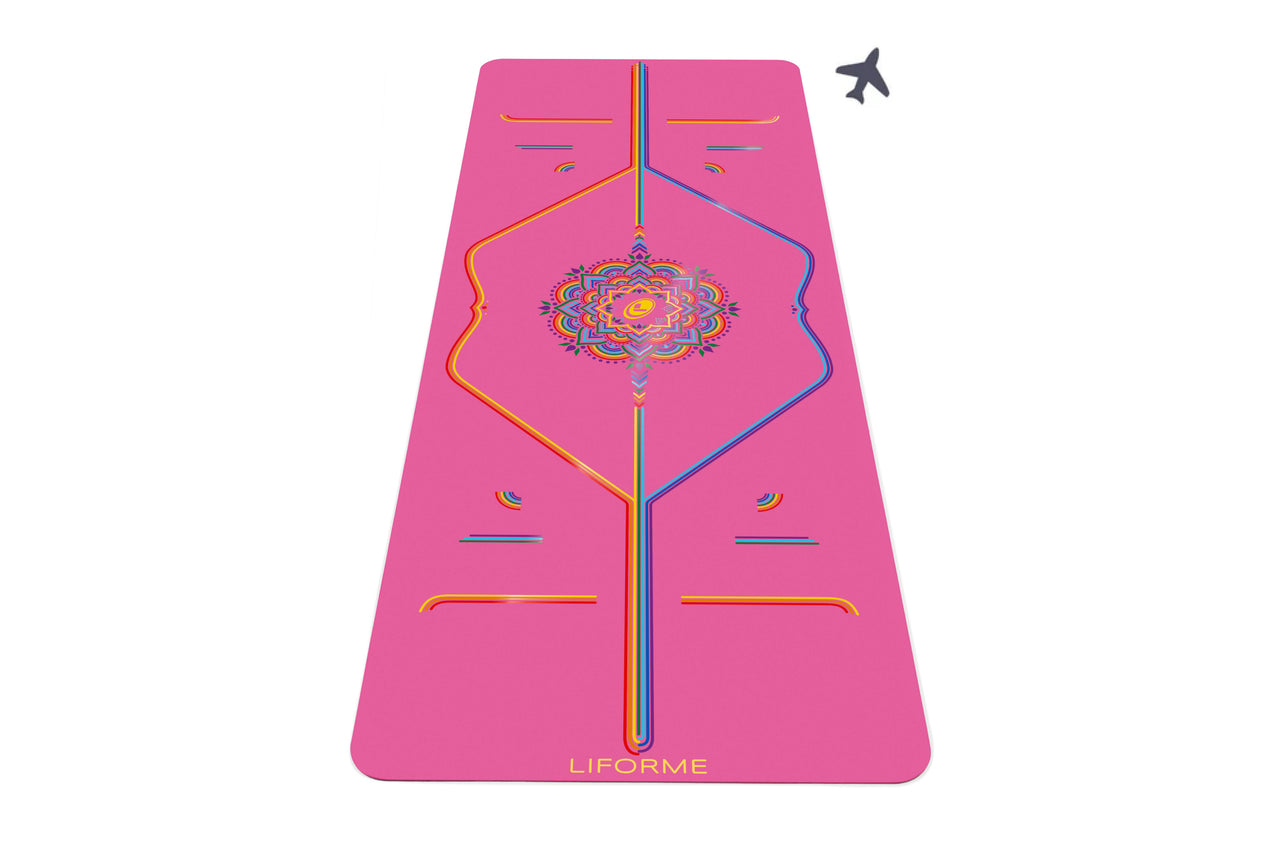 Liforme Travel Yoga Mat - Pink  Truly Versatile Portable & Body-Kind
