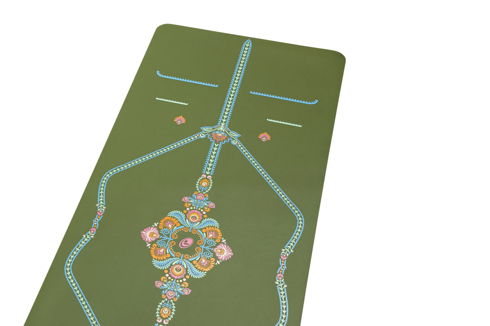 Liforme Gratitude Travel Mat  Featuring An Embellished Etching Design