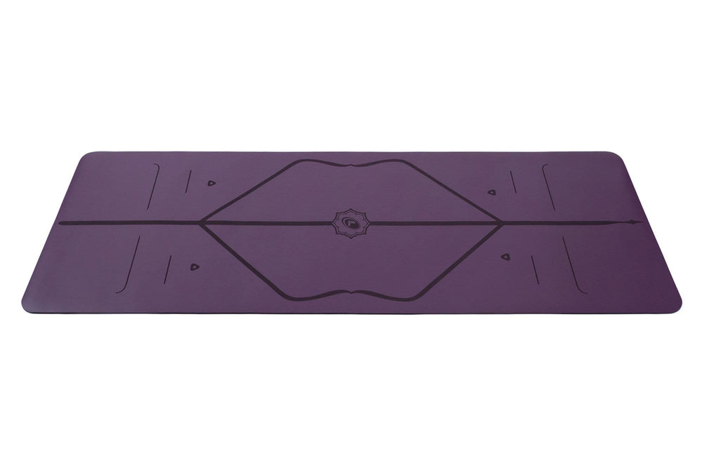 Liforme Yoga Mat Purple Earth and Gray Case with Strap Rare 