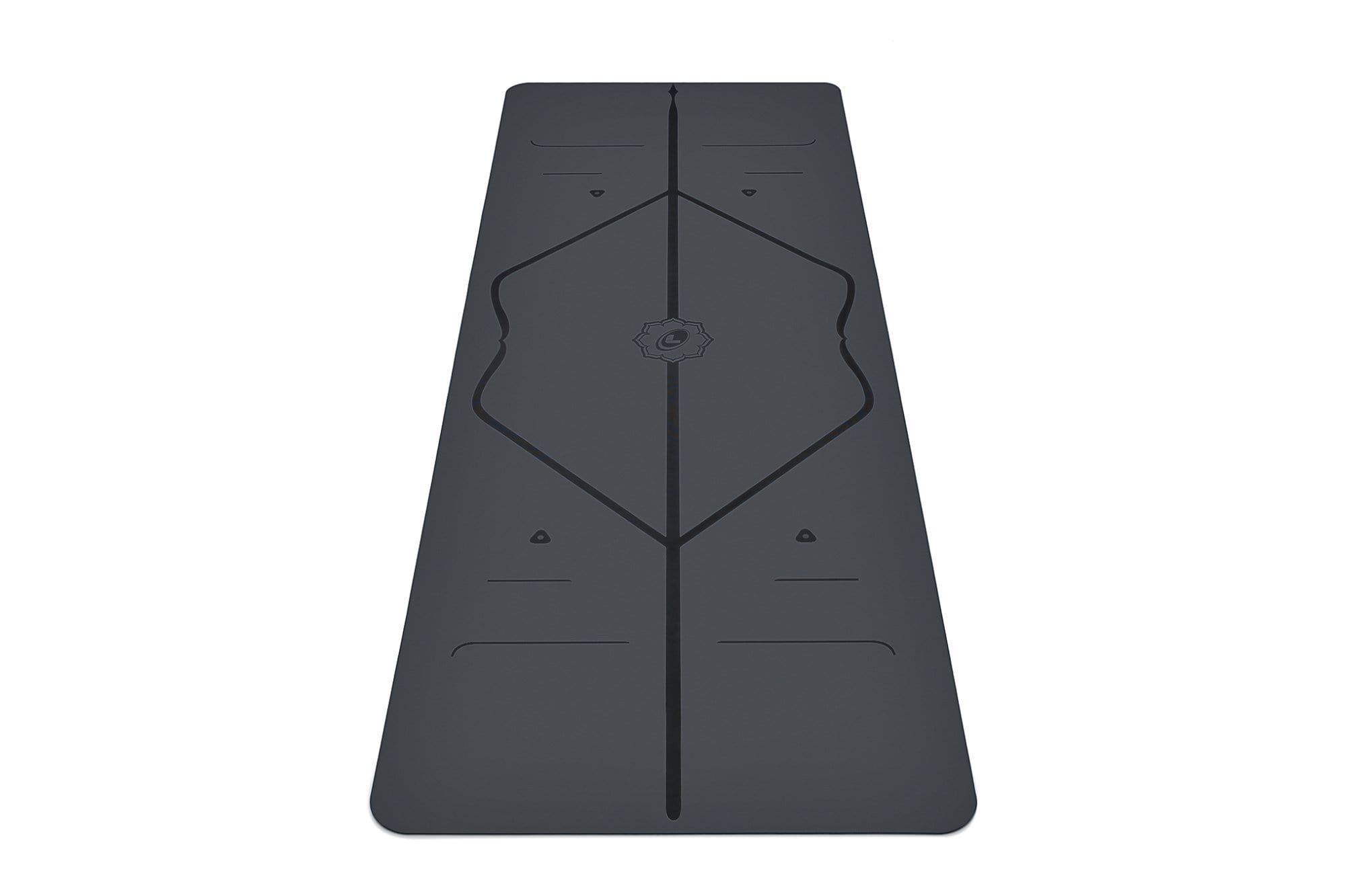 Portrait view of grey Yoga mat from Liforme